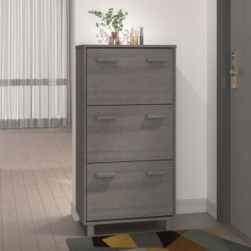 Zapatero HAMAR madera maciza pino gris claro 59,5x35x117 cm en Zapateros y organizadores de calzado | Comprar online en Foru.es