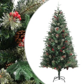 Árbol de Navidad y piñas verde PVC y PE 225 cm en Decoración Festiva y Estacional | Comprar online en Foru.es