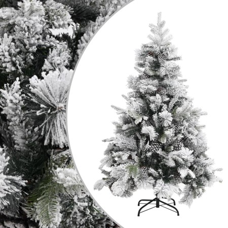 Árbol de Navidad con nieve flocada y piñas PVC y PE 150 cm en Decoración Festiva y Estacional | Comprar online en Foru.es