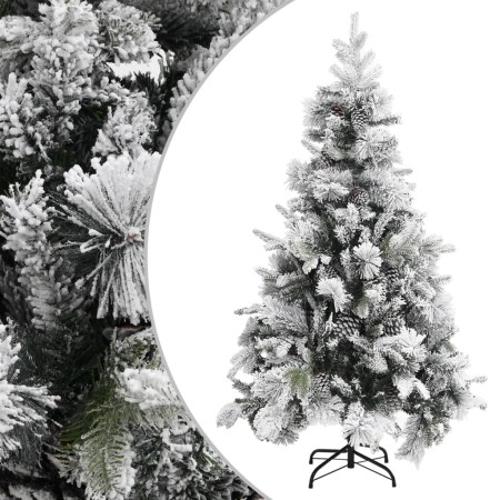 Árbol de Navidad con nieve flocada y piñas PVC y PE 195 cm en Decoración Festiva y Estacional | Comprar online en Foru.es