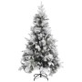 Árbol de Navidad con nieve flocada y piñas PVC y PE 195 cm en Decoración Festiva y Estacional | Comprar online en Foru.es