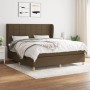 Cama box spring con colchón tela marrón oscuro 180x200 cm de vidaXL, Camas y somieres - Ref: Foro24-3128544, Precio: 622,77 €...