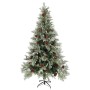 Árbol de Navidad con piñas verde y blanco PVC y PE 195 cm en Decoración Festiva y Estacional | Comprar online en Foru.es