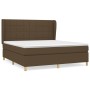 Cama box spring con colchón tela marrón oscuro 180x200 cm de vidaXL, Camas y somieres - Ref: Foro24-3128544, Precio: 622,77 €...