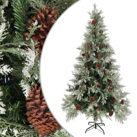 Árbol de Navidad con piñas verde y blanco PVC y PE 225 cm en Decoración Festiva y Estacional | Comprar online en Foru.es