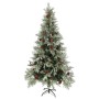 Árbol de Navidad con piñas verde y blanco PVC y PE 225 cm en Decoración Festiva y Estacional | Comprar online en Foru.es