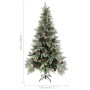 Árbol de Navidad con piñas verde y blanco PVC y PE 225 cm en Decoración Festiva y Estacional | Comprar online en Foru.es