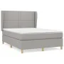 Box spring bed with light gray fabric mattress 140x190 cm by vidaXL, Beds and slatted bases - Ref: Foro24-3128437, Price: 511...