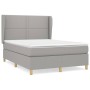 Cama box spring con colchón tela gris claro 140x190 cm de vidaXL, Camas y somieres - Ref: Foro24-3128437, Precio: 492,23 €, D...