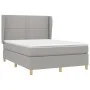 Box spring bed with light gray fabric mattress 140x190 cm by vidaXL, Beds and slatted bases - Ref: Foro24-3128437, Price: 511...