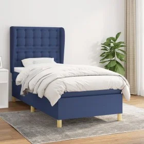 Box spring bed with blue fabric mattress 90x200 cm by vidaXL, Beds and slatted bases - Ref: Foro24-3128819, Price: 361,46 €, ...