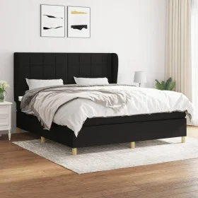 Box spring bed with black fabric mattress 180x200 cm by vidaXL, Beds and slatted bases - Ref: Foro24-3128543, Price: 680,26 €...