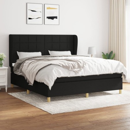 Cama box spring con colchón tela negro 180x200 cm de vidaXL, Camas y somieres - Ref: Foro24-3128543, Precio: 653,01 €, Descue...