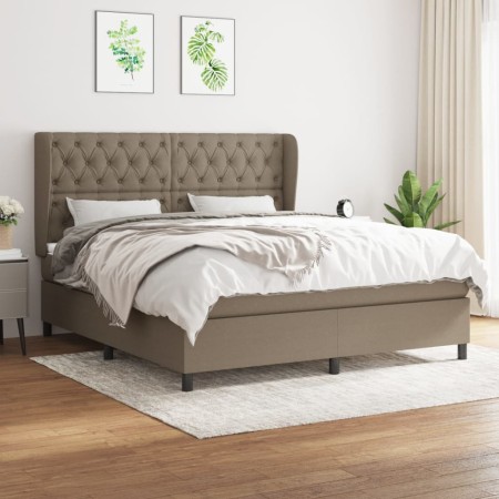 Cama box spring con colchón tela gris taupe 160x200 cm de vidaXL, Camas y somieres - Ref: Foro24-3128217, Precio: 654,13 €, D...