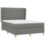 Cama box spring con colchón tela gris oscuro 140x190 cm de vidaXL, Camas y somieres - Ref: Foro24-3128518, Precio: 537,69 €, ...