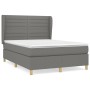 Cama box spring con colchón tela gris oscuro 140x190 cm de vidaXL, Camas y somieres - Ref: Foro24-3128598, Precio: 519,15 €, ...