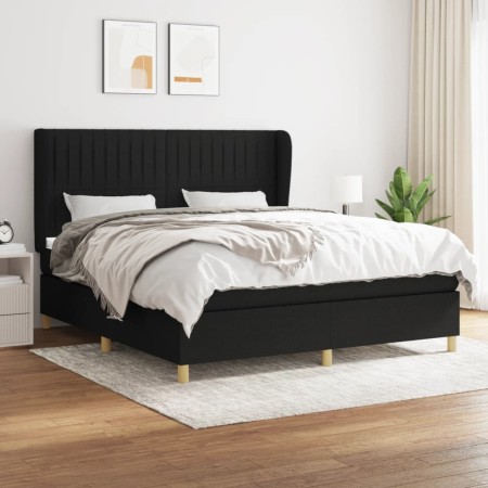 Cama box spring con colchón tela negro 180x200 cm de vidaXL, Camas y somieres - Ref: Foro24-3128703, Precio: 641,26 €, Descue...