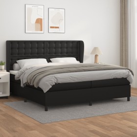 Cama box spring con colchón cuero sintético negro 200x200 cm de vidaXL, Camas y somieres - Ref: Foro24-3129051, Precio: 682,7...