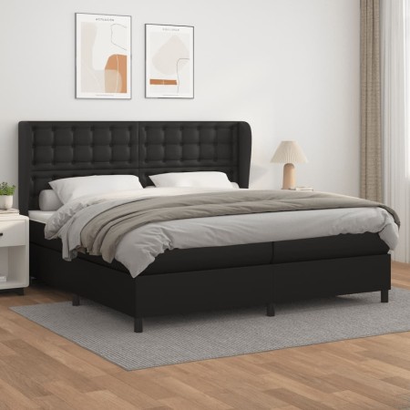 Cama box spring con colchón cuero sintético negro 200x200 cm de vidaXL, Camas y somieres - Ref: Foro24-3129051, Precio: 682,7...