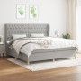 Cama box spring con colchón tela gris claro 200x200 cm de vidaXL, Camas y somieres - Ref: Foro24-3128789, Precio: 705,24 €, D...