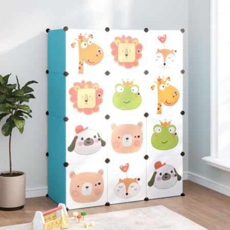 Estantería infantil de cubos con 12 compartimentos azul PP en Zapateros y organizadores de calzado | Comprar online en Foru.es