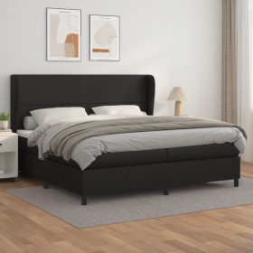 Cama box spring con colchón cuero sintético negro 200x200 cm de vidaXL, Camas y somieres - Ref: Foro24-3128931, Precio: 686,3...