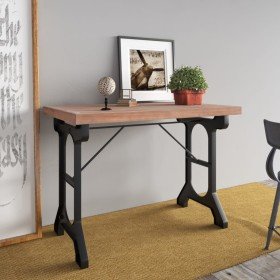 Mesa de comedor madera maciza de abeto y hierro 110x65x82 cm en Mesas de comedor | Comprar online en Foru.es