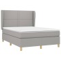 Cama box spring con colchón tela gris claro 140x200 cm de vidaXL, Camas y somieres - Ref: Foro24-3128445, Precio: 490,29 €, D...