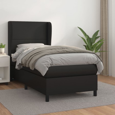 Cama box spring con colchón cuero sintético negro 90x190 cm de vidaXL, Camas y somieres - Ref: Foro24-3128889, Precio: 346,57...