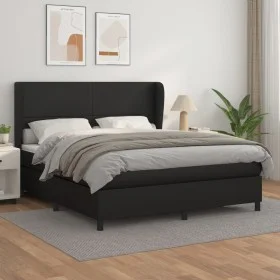 Boxspringbett mit schwarzer Kunstledermatratze 180x200 cm von vidaXL, Betten und Lattenroste - Ref: Foro24-3128925, Preis: 61...