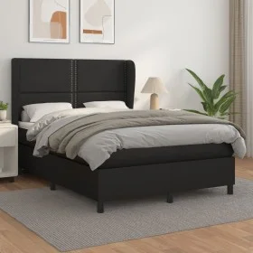 Cama box spring con colchón cuero sintético negro 140x190 cm de vidaXL, Camas y somieres - Ref: Foro24-3128967, Precio: 497,7...