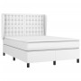 Cama box spring con colchón cuero sintético blanco 140x190 cm de vidaXL, Camas y somieres - Ref: Foro24-3129028, Precio: 580,...
