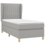 Cama box spring con colchón tela gris claro 90x200 cm de vidaXL, Camas y somieres - Ref: Foro24-3128653, Precio: 353,48 €, De...