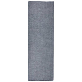 Alfombra de exterior de tejido plano azul 80x250 cm en Alfombras | Comprar online en Foru.es
