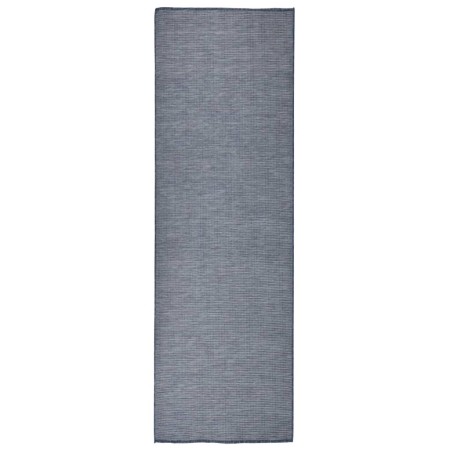 Alfombra de exterior de tejido plano azul 80x250 cm en Alfombras | Comprar online en Foru.es