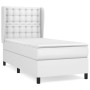 Cama box spring con colchón cuero sintético blanco 90x190 cm de vidaXL, Camas y somieres - Ref: Foro24-3129004, Precio: 369,5...