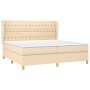 Cama box spring con colchón tela color crema 200x200 cm de vidaXL, Camas y somieres - Ref: Foro24-3128794, Precio: 708,13 €, ...