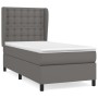 Cama box spring con colchón cuero sintético gris 100x200 cm de vidaXL, Camas y somieres - Ref: Foro24-3129019, Precio: 388,48...
