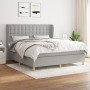 Cama box spring con colchón tela gris claro 180x200 cm de vidaXL, Camas y somieres - Ref: Foro24-3128861, Precio: 647,29 €, D...