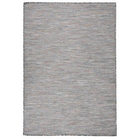 Alfombra de exterior de tejido plano marrón y azul 160x230 cm en Alfombras | Comprar online en Foru.es
