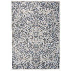 Alfombra de exterior de tejido plano rayas azules 140x200 cm en Alfombras | Comprar online en Foru.es