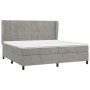 Cama box spring con colchón terciopelo gris claro 200x200 cm de vidaXL, Camas y somieres - Ref: Foro24-3129231, Precio: 667,4...