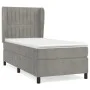 Box spring bed with light gray velvet mattress 90x190 cm by vidaXL, Beds and slatted bases - Ref: Foro24-3129309, Price: 324,...