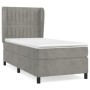 Cama box spring con colchón terciopelo gris claro 90x190 cm de vidaXL, Camas y somieres - Ref: Foro24-3129309, Precio: 351,08...