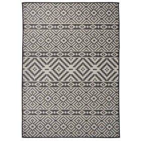 Alfombra de exterior de tejido plano rayas negras 200x280 cm en Alfombras | Comprar online en Foru.es