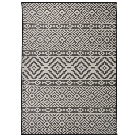Alfombra de exterior de tejido plano rayas negras 200x280 cm en Alfombras | Comprar online en Foru.es