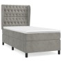 Cama box spring con colchón terciopelo gris claro 100x200 cm de vidaXL, Camas y somieres - Ref: Foro24-3129375, Precio: 357,5...