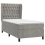Cama box spring con colchón terciopelo gris claro 100x200 cm de vidaXL, Camas y somieres - Ref: Foro24-3129375, Precio: 357,5...