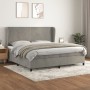 Cama box spring con colchón terciopelo gris claro 200x200 cm de vidaXL, Camas y somieres - Ref: Foro24-3129111, Precio: 653,9...