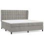 Cama box spring con colchón terciopelo gris claro 200x200 cm de vidaXL, Camas y somieres - Ref: Foro24-3129471, Precio: 698,2...